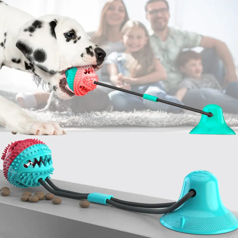 Dog Chew Toys with Molar Leakage Food-Device Suction Cup Vent Resistance Bite Tug Gnawing Playful Pet Products Accessories