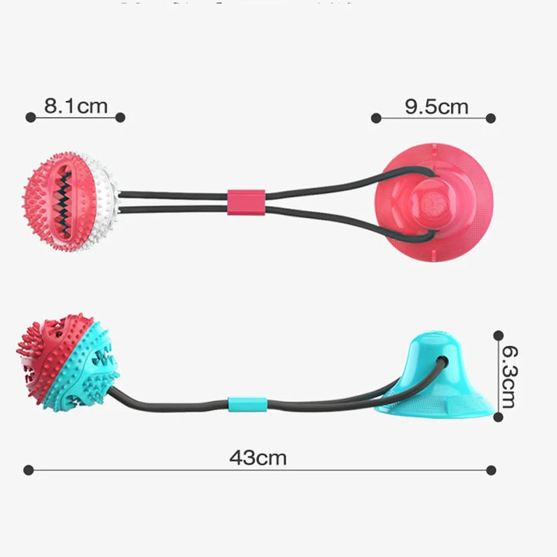 Dog Chew Toys with Molar Leakage Food-Device Suction Cup Vent Resistance Bite Tug Gnawing Playful Pet Products Accessories