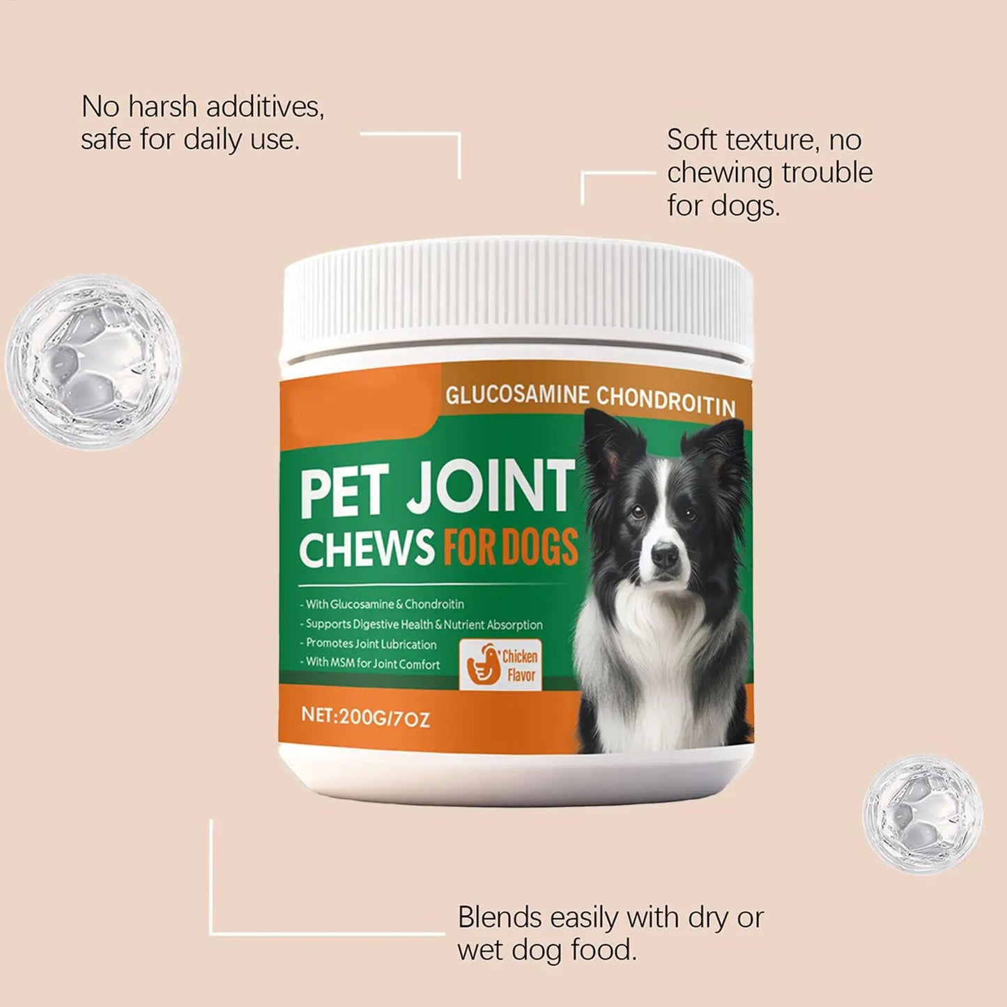 Dog Joint Supplement Chewable Pill 100-piece Dog Joint And Hip Supplement For Home Travel Daily Care Digestive Absorption Pet