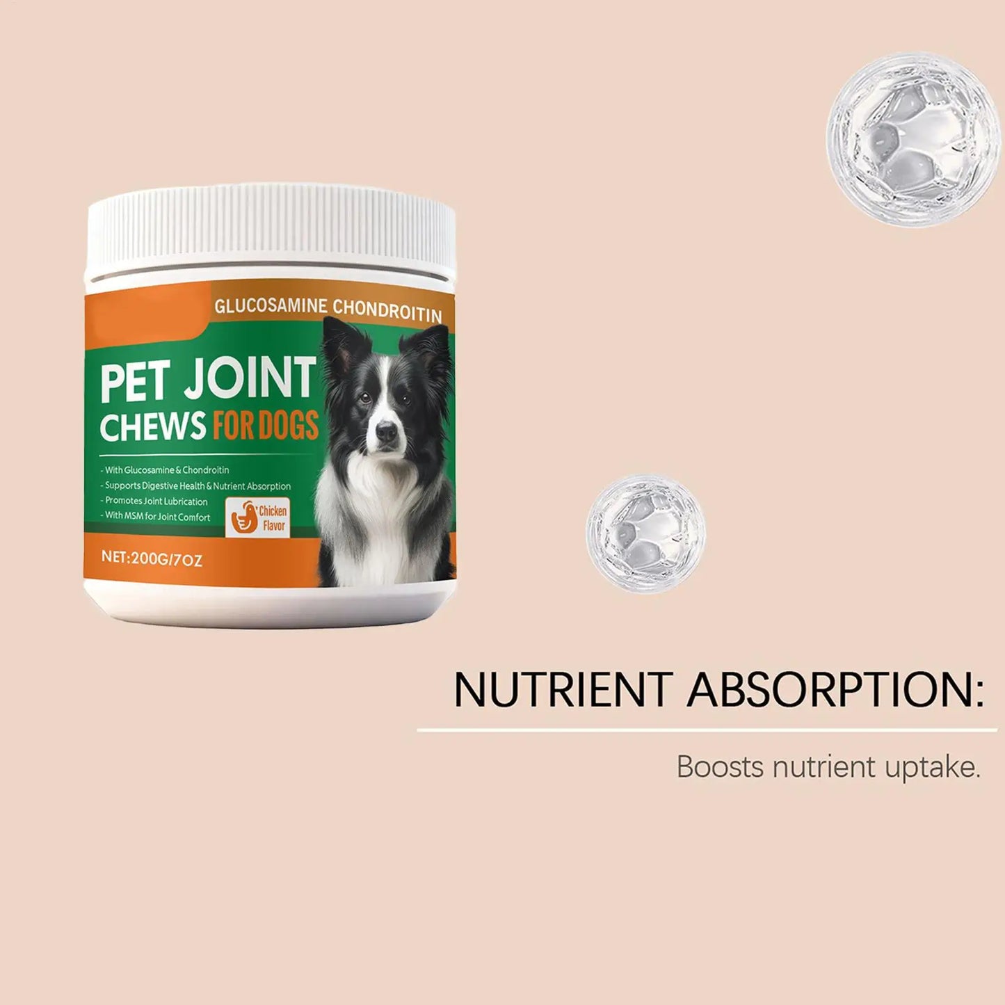 Dog Joint Supplement Chewable Pill 100-piece Dog Joint And Hip Supplement For Home Travel Daily Care Digestive Absorption Pet